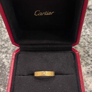 Cartier love 18k yellow gold 1 diamond size 6  3/4